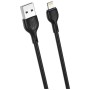 Дата кабель USB 2.0 AM to Lightning 1.0m 2.1A black XO (XO-NB200-L-1-BK)