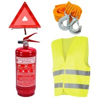 Набір техдопомоги Poputchik з вогнегасником ВП-2 "Аварійний" (ВП-2+Знак+Трос+Жилет) (33-019-IS)