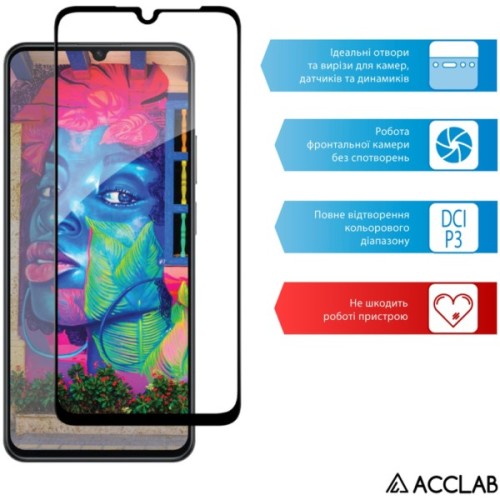 Скло захисне ACCLAB Full Glue Realme Note 60X Black (1283126609015)