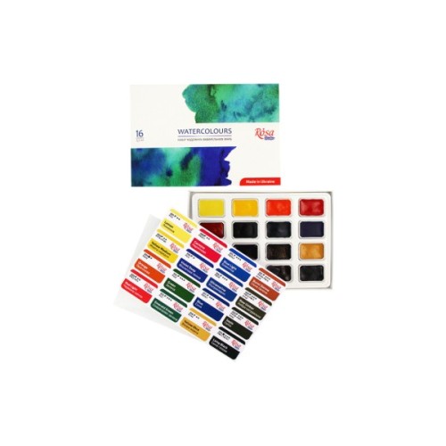 Акварельні фарби Rosa Studio 16 кольорів (4823098518044)