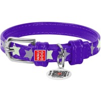 Нашийник для тварин WAUDOG Glamour з QR паспортом "Зірочка" XS Ш 15 мм Д 27-36 см фіолетовий (35859)