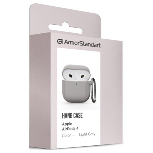 Чохол для навушників Armorstandart Hang Case для Apple AirPods 4 Light Grey (ARM81284)