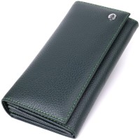 Гаманець ST Leather З натуральної шкіри Зелений (23099)