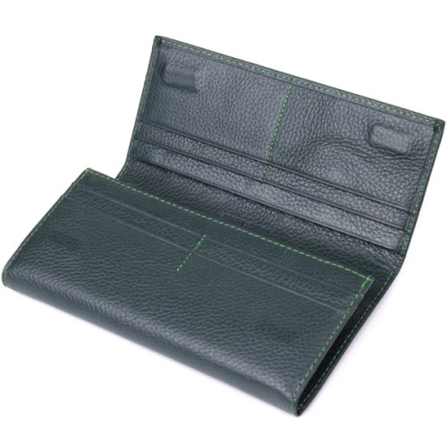 Гаманець ST Leather З натуральної шкіри Зелений (23099)