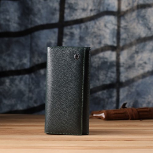 Гаманець ST Leather З натуральної шкіри Зелений (23099)