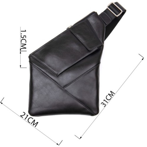 Сумка Grande Pelle Шкіряна через плече Чорна (11439)