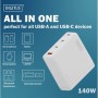 Зарядний пристрій Digitus 3xUSB-C + 1xUSB PD140W GaN white (DA-10305)