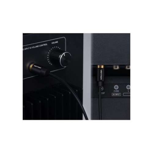Кабель мультимедійний 1xRCA M to 1xRCA M 1.5m digital black Vention (VAB-R09-B150)