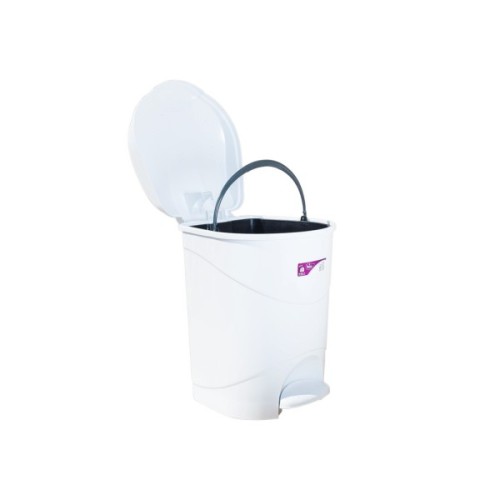 Контейнер для сміття Irak Plastik Bella №1 з педаллю білий 12 л (4557)