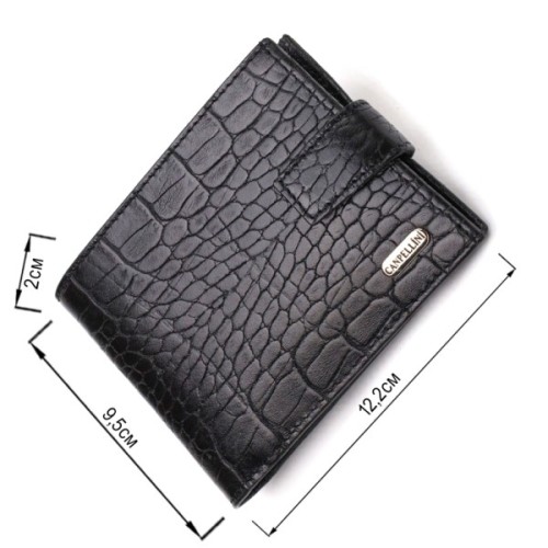 Гаманець Canpellini З натуральної шкіри Чорний (21790)