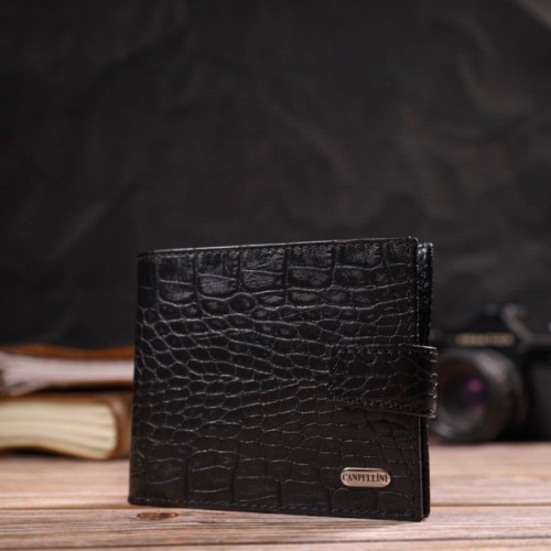 Гаманець Canpellini З натуральної шкіри Чорний (21790)