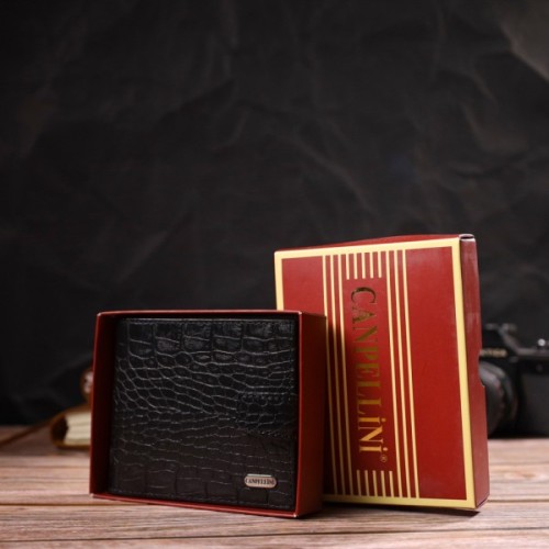 Гаманець Canpellini З натуральної шкіри Чорний (21790)