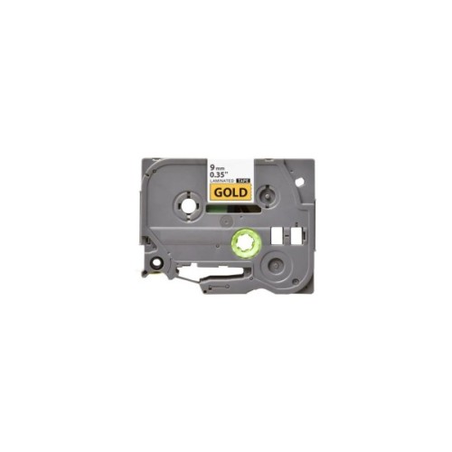 Стрічка для принтера етикеток UKRMARK B-T821P, ламінована, 9мм х 8м, black on gold, аналог TZe821 (900552)