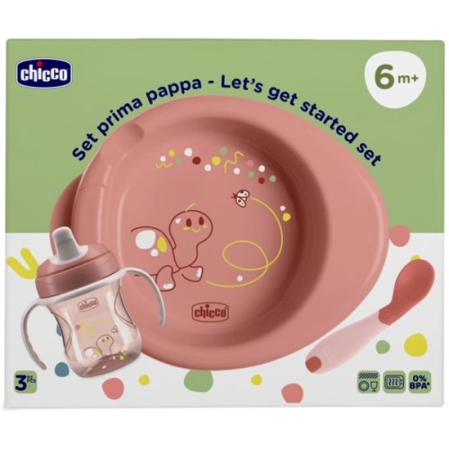 Набір дитячого посуду Chicco Set Prima Pappa 6м+ Рожевий (16200.15)