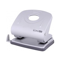 Діркопробивач Economix з лінійкою 30 аркушів Срібний (E40132)