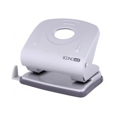 Діркопробивач Economix з лінійкою 30 аркушів Срібний (E40132)