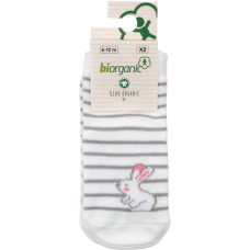 Шкарпетки дитячі Bibaby із зайчиками (68237-6-12-creampink)