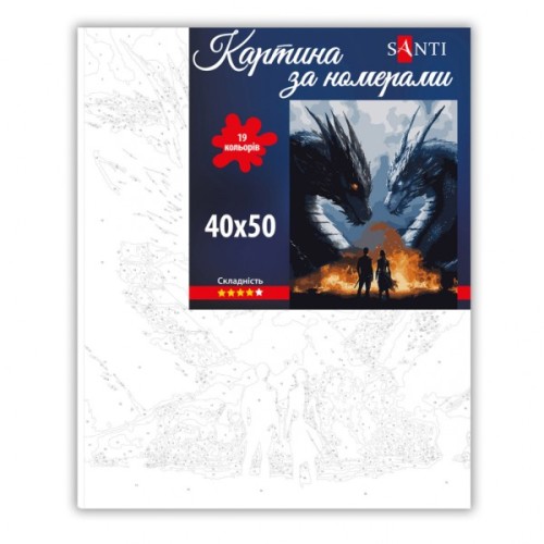 Картина по номерам Santi 4 крило Вершники драконів 40х50 с (955047)