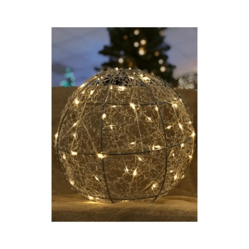 Прикраса декоративна Luca Lighting Куля Срібна D25 см 30 led (8718861660951)