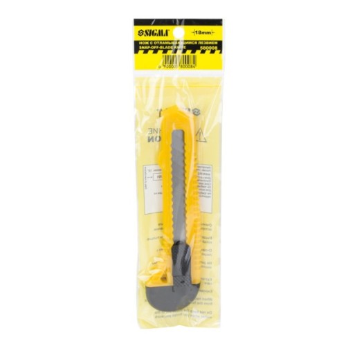 Ніж монтажний Sigma пластиковий корпус, лезо 18мм, автоматичний замок (8213011)
