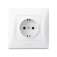 Розетка Videx BINERA 1ая із заземленням (VF-BNSK1G-W)