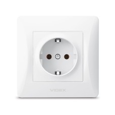 Розетка Videx BINERA 1ая із заземленням (VF-BNSK1G-W)