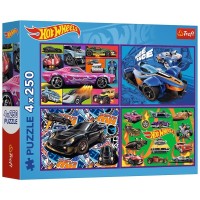 Пазл Trefl Hot Wheels Гоновчний автомобіль 4х 250 елементів (5900511133127)