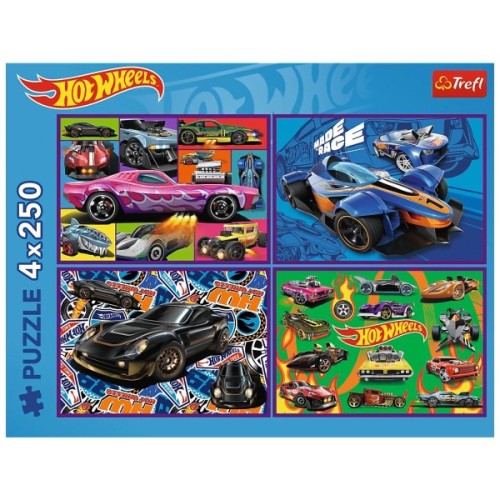 Пазл Trefl Hot Wheels Гоновчний автомобіль 4х 250 елементів (5900511133127)