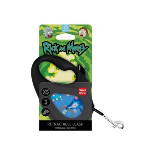 Повідець для собак WAUDOG R-leash "Рік та Морті 3" L до 50 кг 5 м чорний (8126-0282-01)