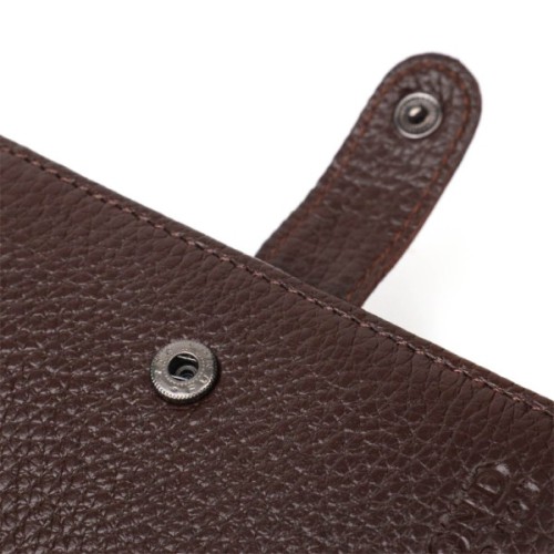 Портмоне Bond Accessories З натуральної зернистої шкіри Коричневе (22056)