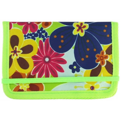 Гаманець дитячий Cool For School багатофункційний на гумці "Квіти", зелений (CF86323)
