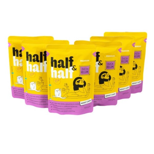 Вологий корм для кішок Half&Half качка в соус 5+1 (2700000040492)