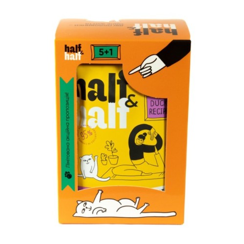 Вологий корм для кішок Half&Half качка в соус 5+1 (2700000040492)