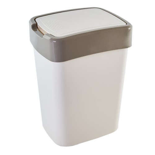 Контейнер для сміття Алеана Євро Біла троянда / какао 10 л (алн 122066/біла роза/какао)