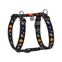 Шлея для собак WAUDOG Nylon анатомічна H-подібна з QR-паспортом "NASA" пластиковий фастекс XL (323-0047)