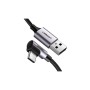 Дата кабель USB 2.0 AM to USB-C 0.5m 3A US284 90° corner black Ugreen (50940)