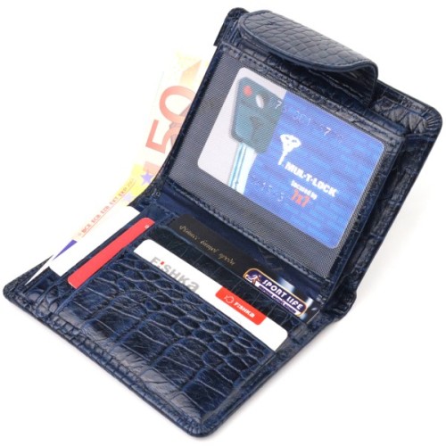 Гаманець Canpellini З натуральної шкіри Синій (21677)