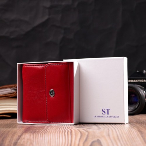 Гаманець ST Leather З натуральної шкіри Червоний (19496)