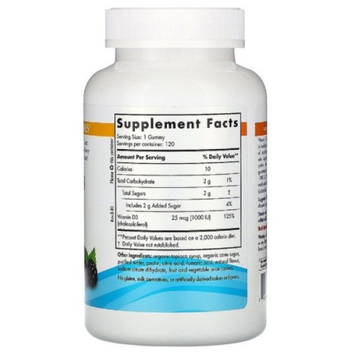 Вітамін Nordic Naturals Вітамін D3, 1000 МО, Смак Ягід, Vitamin D3, 120 жувальних ве (NOR-31141)