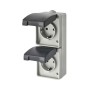 Розетка EMOS вертикальна зовнішня IP44 Сіро-чорна (A1396.3)