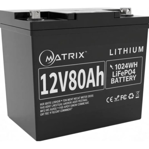 Батарея LiFePo4 Matrix 12.8V-80Ah 1024kWh (MLR 1280)