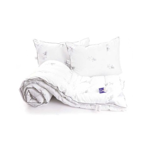 Ковдра Руно набір Ковдра зима зі штучного пуху лебединого Silver Swan 200х220 см із двома подушками 50х70 (925.52_Silver Swan)