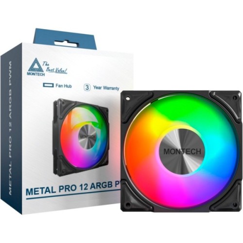 Кулер до корпусу MONTECH METAL PRO 12 ARGB PWM BLK