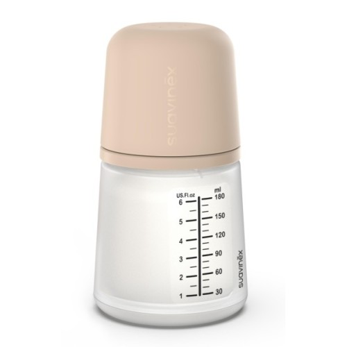 Пляшечка для годування Suavinex Zero. Zero Beige 180 мл, повільний потік (308413)