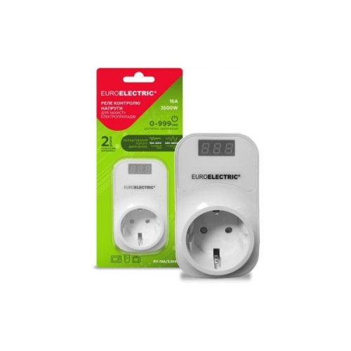 Реле напруги EUROELECTRIC 16А 3.5kW 150V-210V 230V-280V (RV-16A/3,5kW)
