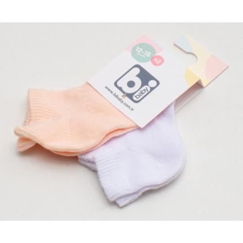 Шкарпетки дитячі Bibaby однотонні (68355-12-18-peachwhite)