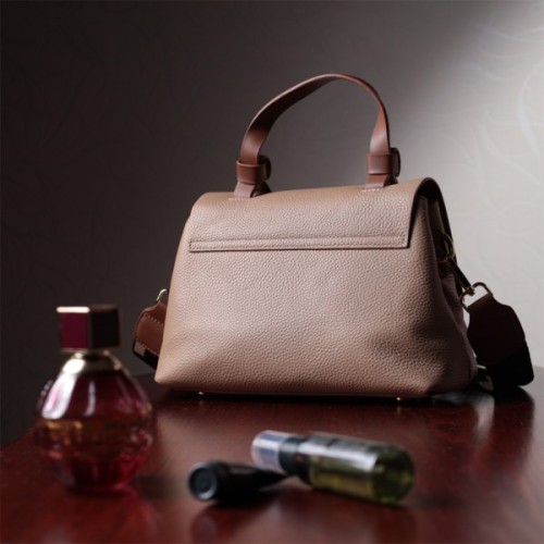 Сумка Vintage З короткою ручкою з натуральної шкіри Коричнева (22668)