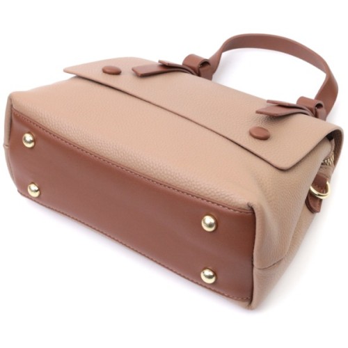 Сумка Vintage З короткою ручкою з натуральної шкіри Коричнева (22668)