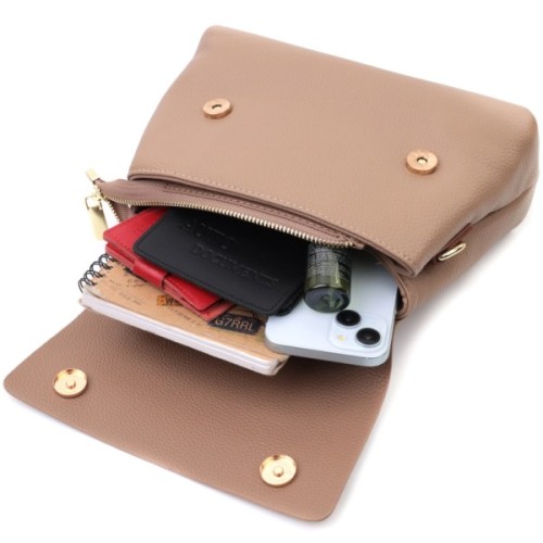 Сумка Vintage З короткою ручкою з натуральної шкіри Коричнева (22668)