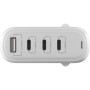 Зарядний пристрій Globex GaN 1xUSB + 3xUSB-C 120W FastPower white (GaN120WA3C)